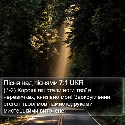 Пісня над піснями 7:1 UKR Bible Verse Image