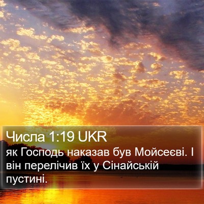 Числа 1:19 UKR Bible Verse Image
