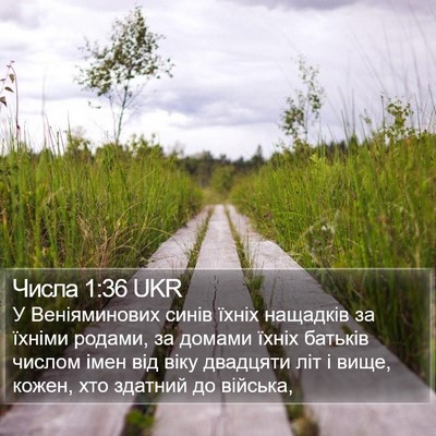 Числа 1:36 UKR Bible Verse Image