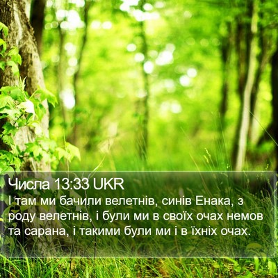 Числа 13:33 UKR Bible Verse Image