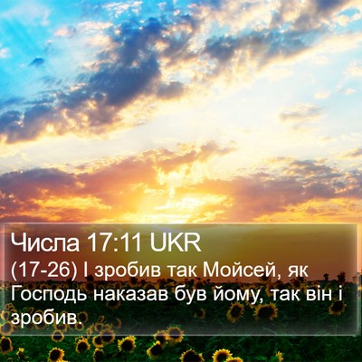 Числа 17:11 UKR Bible Verse Image