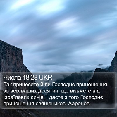 Числа 18:28 UKR Bible Verse Image