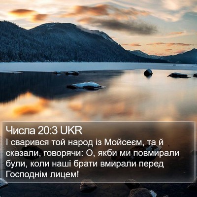 Числа 20:3 UKR Bible Verse Image