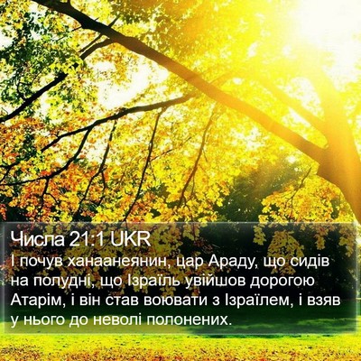 Числа 21:1 UKR Bible Verse Image