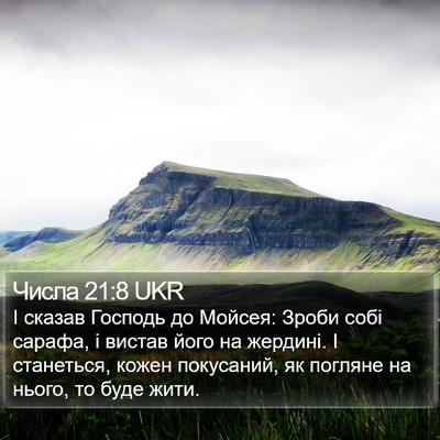 Числа 21:8 UKR Bible Verse Image