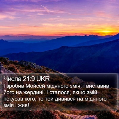 Числа 21:9 UKR Bible Verse Image