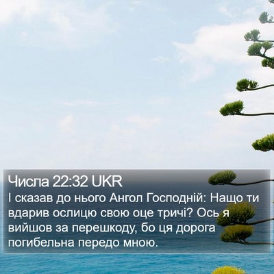 Числа 22:32 UKR Bible Verse Image