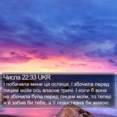 Числа 22:33 UKR Bible Verse Image