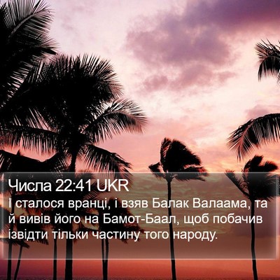 Числа 22:41 UKR Bible Verse Image