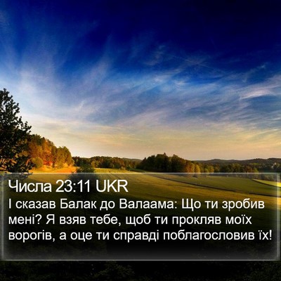 Числа 23:11 UKR Bible Verse Image