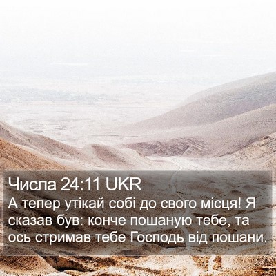 Числа 24:11 UKR Bible Verse Image