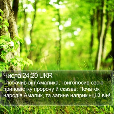 Числа 24:20 UKR Bible Verse Image