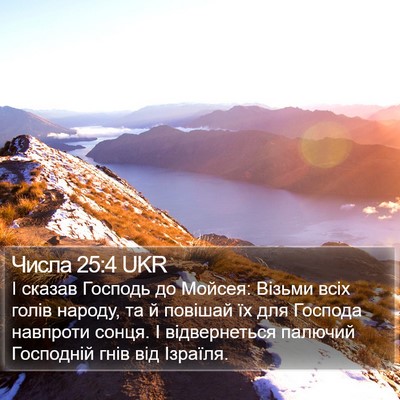 Числа 25:4 UKR Bible Verse Image