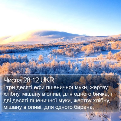 Числа 28:12 UKR Bible Verse Image