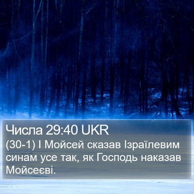Числа 29:40 UKR Bible Verse Image