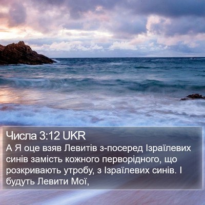 Числа 3:12 UKR Bible Verse Image