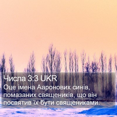 Числа 3:3 UKR Bible Verse Image