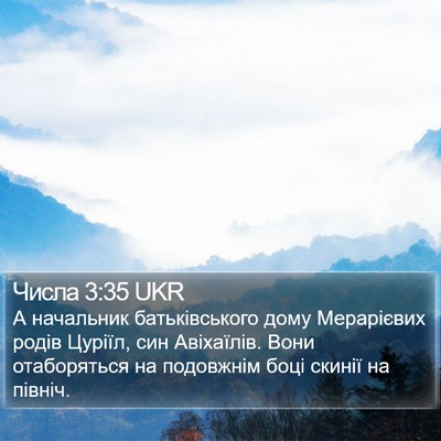 Числа 3:35 UKR Bible Verse Image