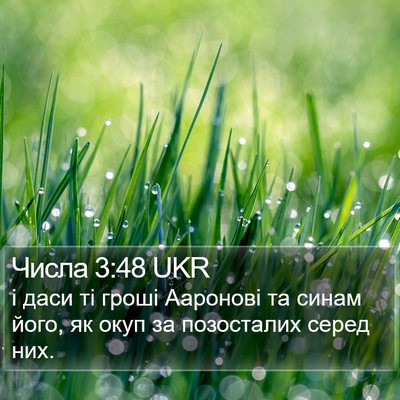 Числа 3:48 UKR Bible Verse Image