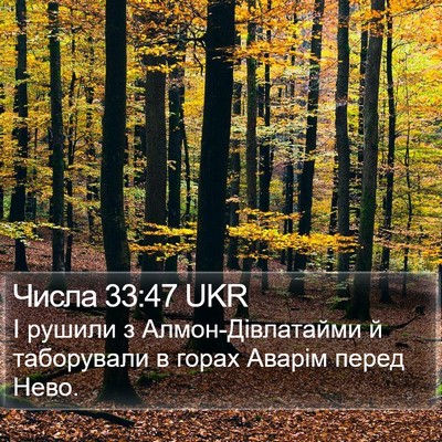Числа 33:47 UKR Bible Verse Image
