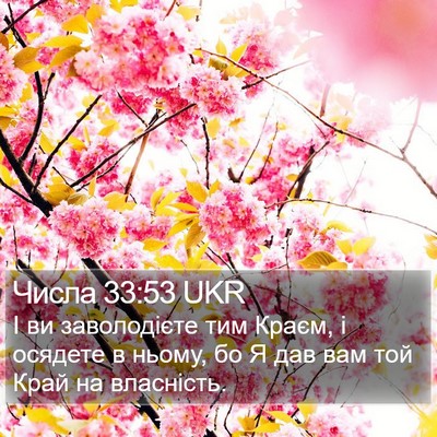 Числа 33:53 UKR Bible Verse Image