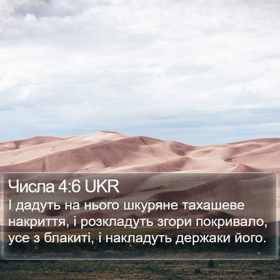Числа 4:6 UKR Bible Verse Image