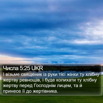 Числа 5:25 UKR Bible Verse Image
