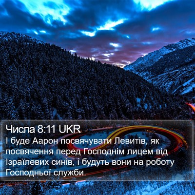 Числа 8:11 UKR Bible Verse Image