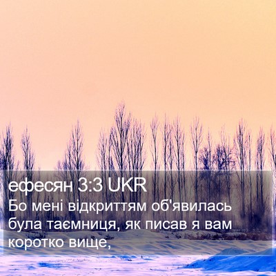 ефесян 3:3 UKR Bible Verse Image