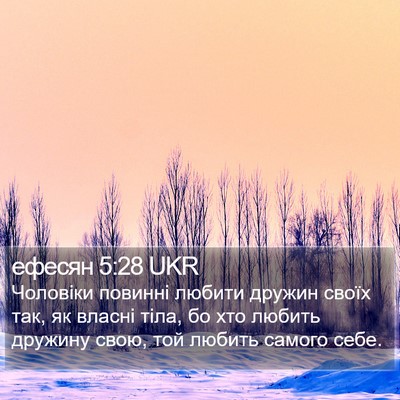 ефесян 5:28 UKR Bible Verse Image