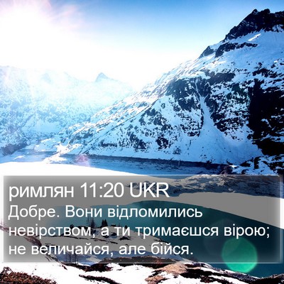 римлян 11:20 UKR Bible Verse Image
