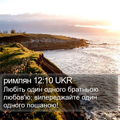 римлян 12:10 UKR Bible Verse Image