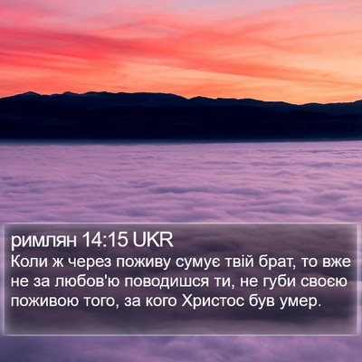 римлян 14:15 UKR Bible Verse Image