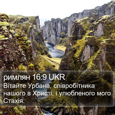 римлян 16:9 UKR Bible Verse Image