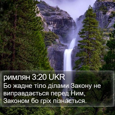 римлян 3:20 UKR Bible Verse Image