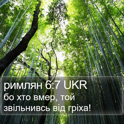 римлян 6:7 UKR Bible Verse Image