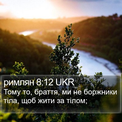 римлян 8:12 UKR Bible Verse Image