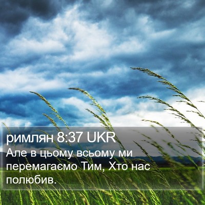 римлян 8:37 UKR Bible Verse Image