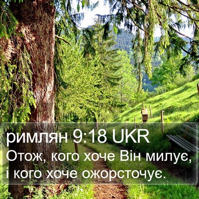 римлян 9:18 UKR Bible Verse Image