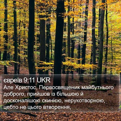 євреїв 9:11 UKR Bible Verse Image
