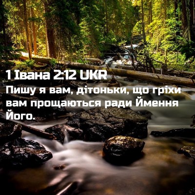 Picture 02 - 1 Івана 2:12 UKR - Пишу я вам, дітоньки, що - Bible Verse Picture