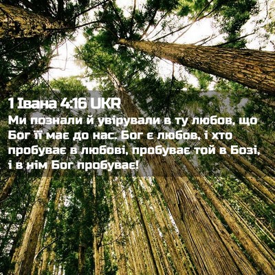 Picture 02 - 1 Івана 4:16 UKR - Ми познали й увірували в ту - Bible Verse Picture