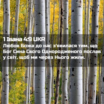 Picture 02 - 1 Івана 4:9 UKR - Любов Божа до нас з'явилася - Bible Verse Picture