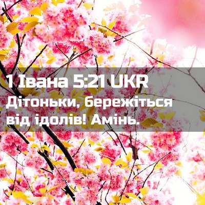 Picture 02 - 1 Івана 5:21 UKR - Дітоньки, бережіться від - Bible Verse Picture