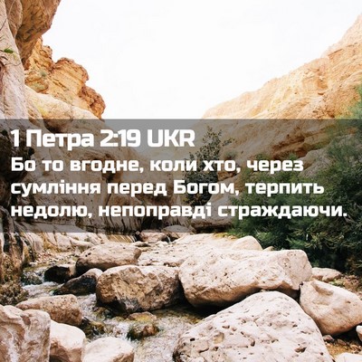Picture 02 - 1 Петра 2:19 UKR - Бо то вгодне, коли хто, - Bible Verse Picture