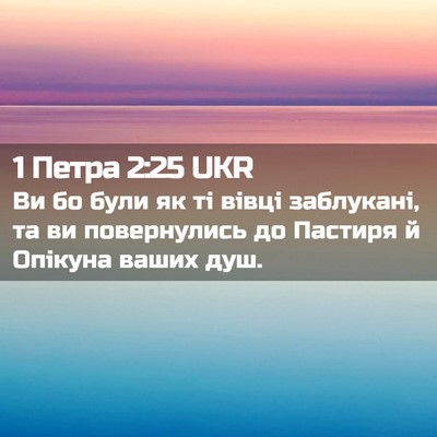 Picture 02 - 1 Петра 2:25 UKR - Ви бо були як ті вівці - Bible Verse Picture