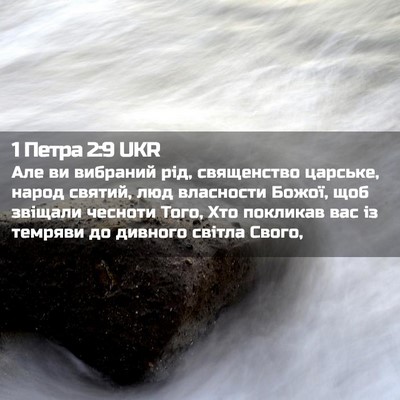 Picture 02 - 1 Петра 2:9 UKR - Але ви вибраний рід, - Bible Verse Picture