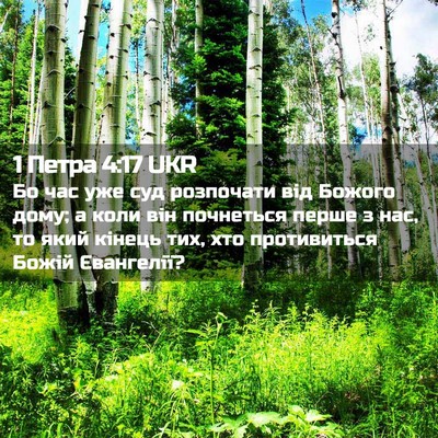 Picture 02 - 1 Петра 4:17 UKR - Бо час уже суд розпочати - Bible Verse Picture