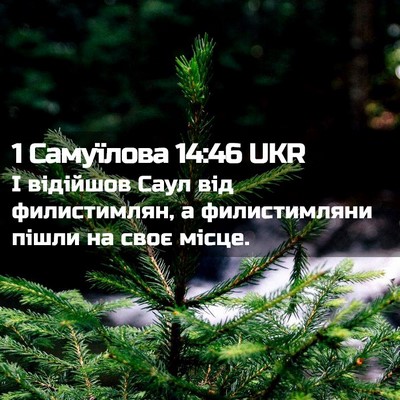 Picture 02 - 1 Самуїлова 14:46 UKR - І відійшов Саул від - Bible Verse Picture