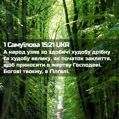 Picture 02 - 1 Самуїлова 15:21 UKR - А народ узяв зо здобичі - Bible Verse Picture